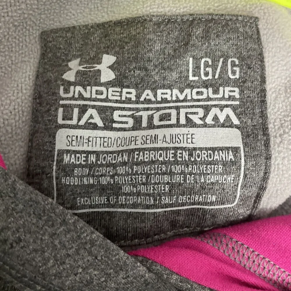 Under Armour Men’s Large UA Storm Tech Hoodie Gray Athletic Performance Pullover